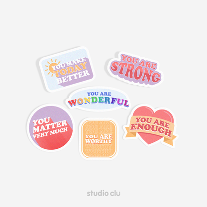 Just You Art Quotes Waterproof Sticker Set