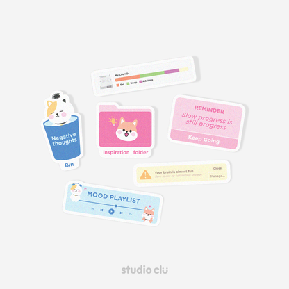 Desktop Computer Art Waterproof Sticker Set