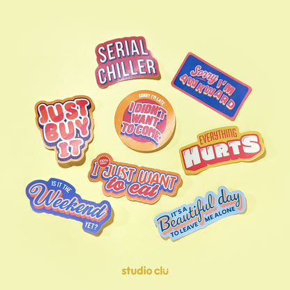 Mood Typographic Waterproof Stickers