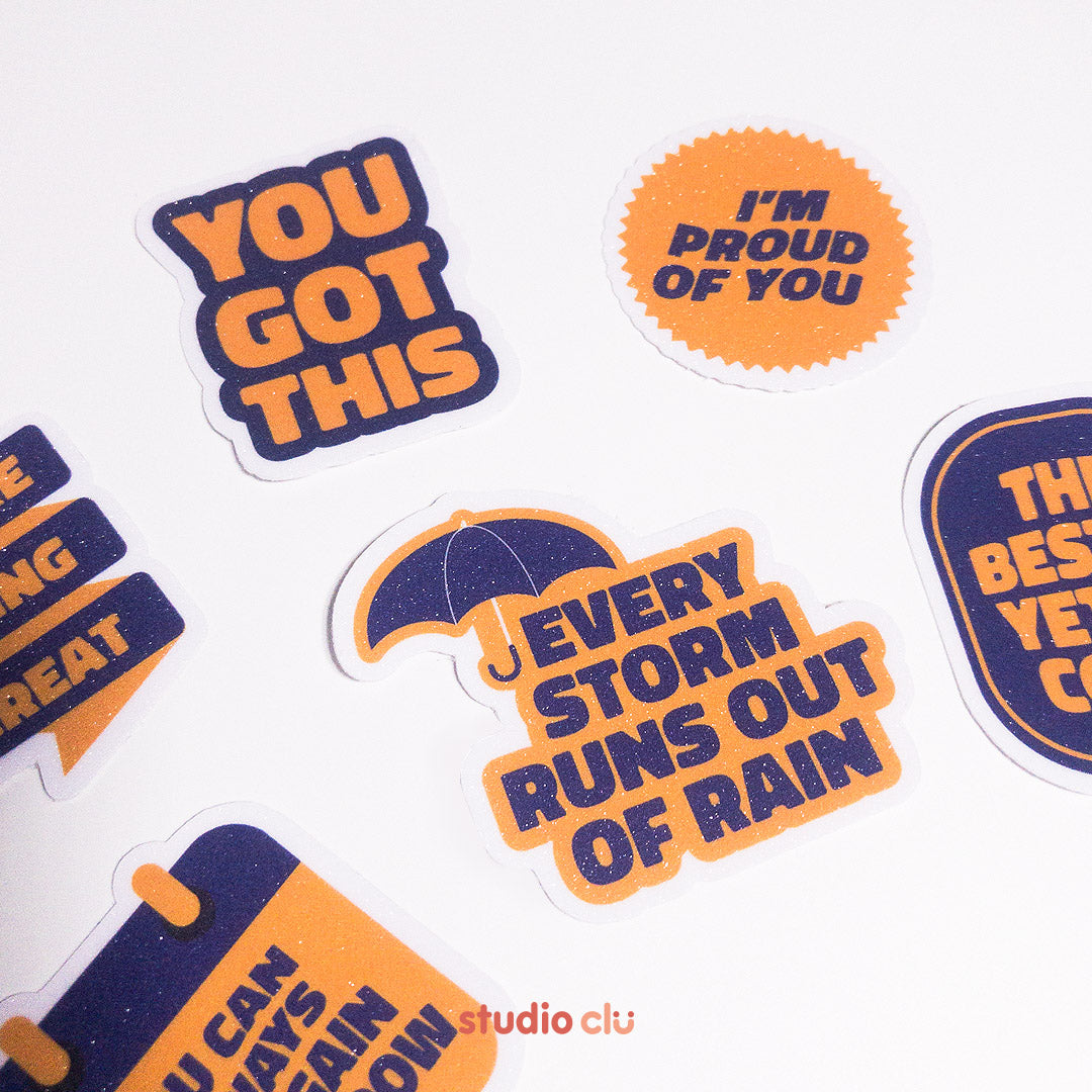 Feel Good Art Quotes Waterproof Sticker Set