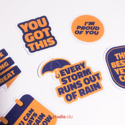 Feel Good Art Quotes Waterproof Sticker Set