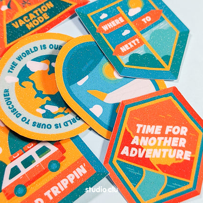 Going Places Travel Art Waterproof Sticker Set