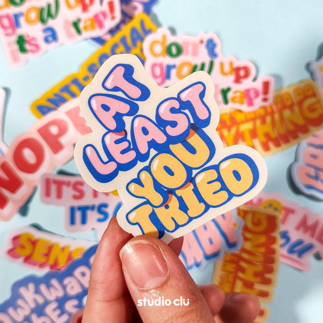 Mood Typographic Waterproof Stickers