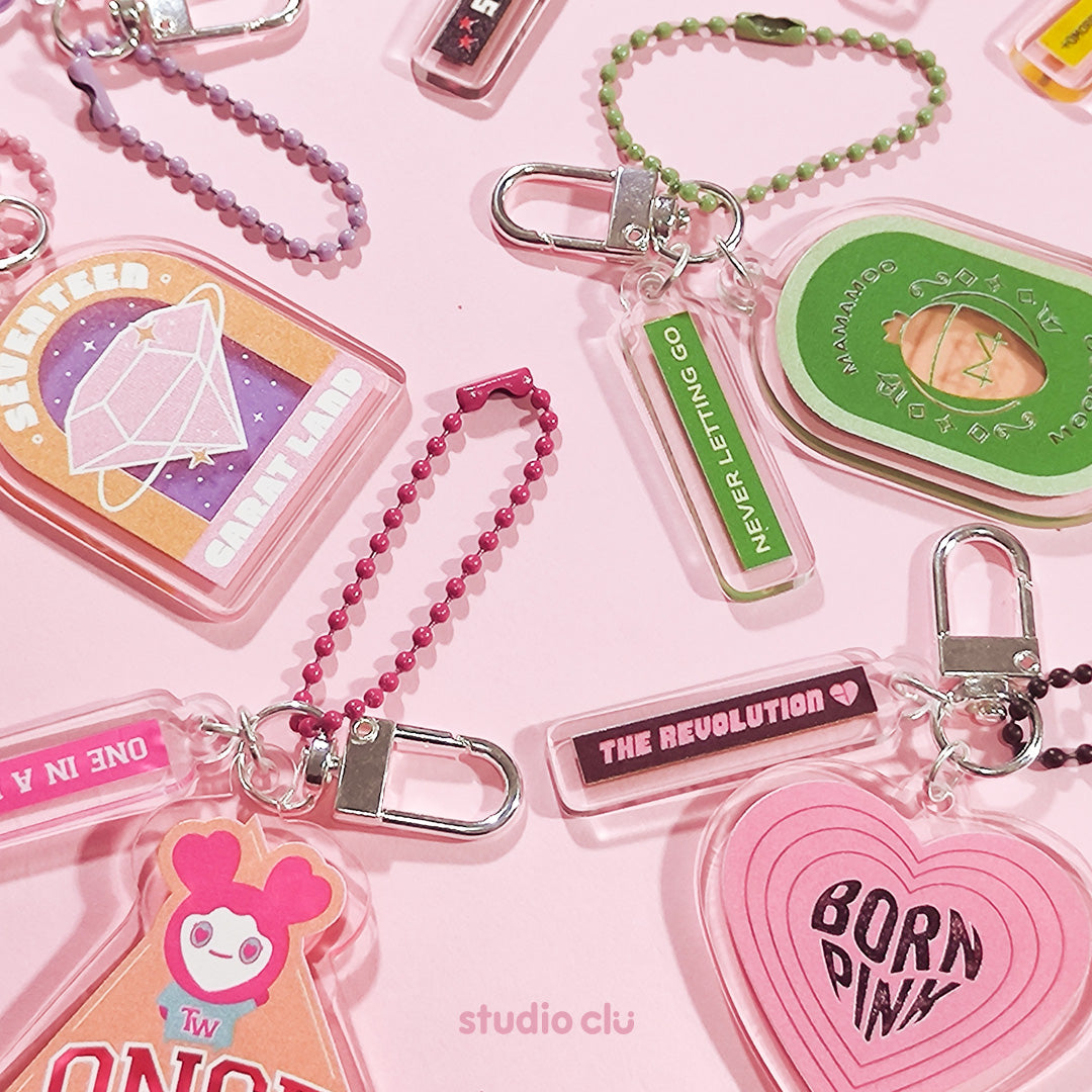 KPOP Fan Art Acrylic Charm Chain Keyrings