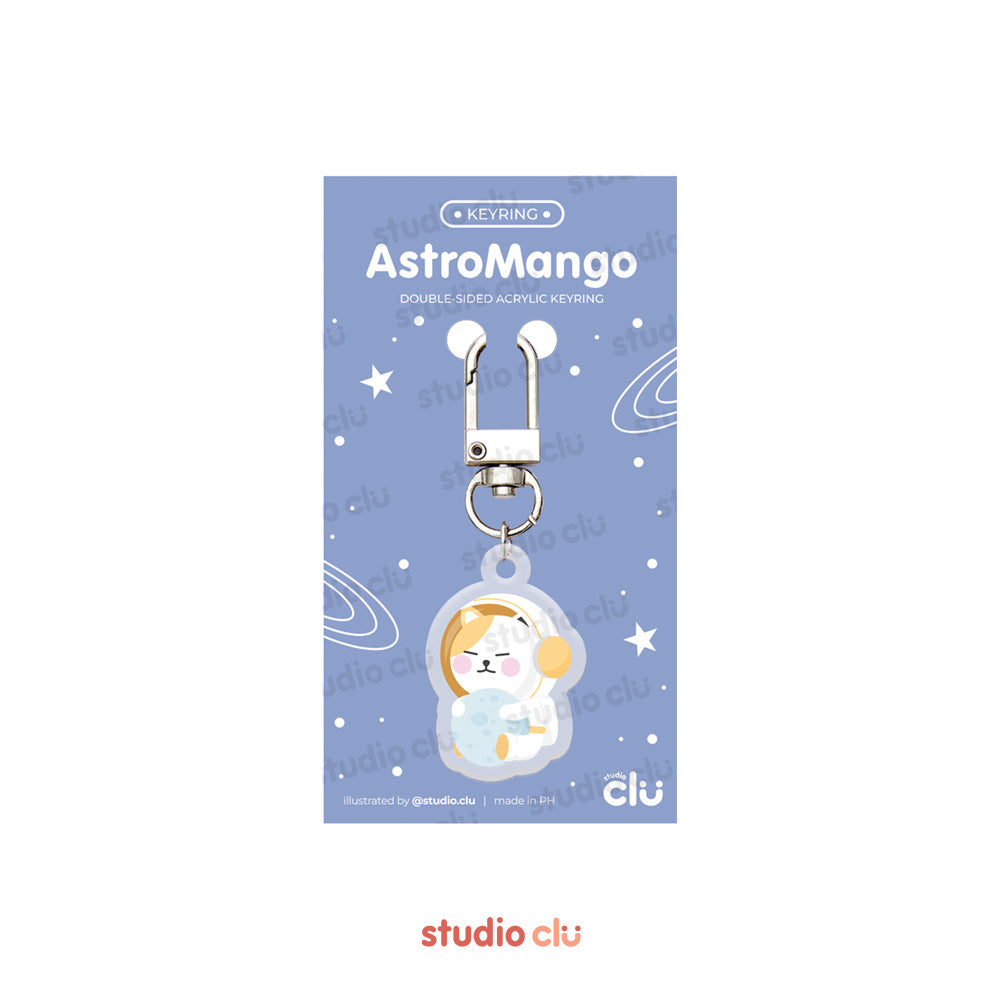 Peach Dog & Mango Cat Cute Acrylic Charm Chain Keyring A