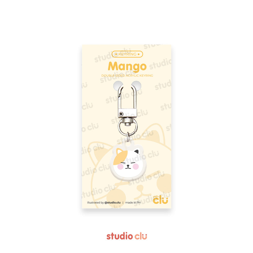 Peach Dog & Mango Cat Cute Acrylic Charm Chain Keyring A