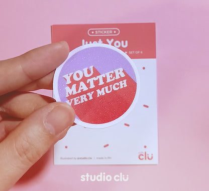 Just You Art Quotes Waterproof Sticker Set